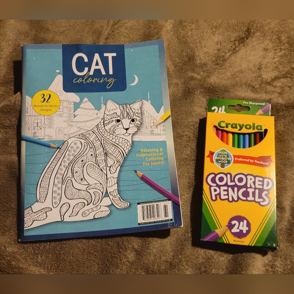 Crayola Colored Pencils with Cat Coloring Book
